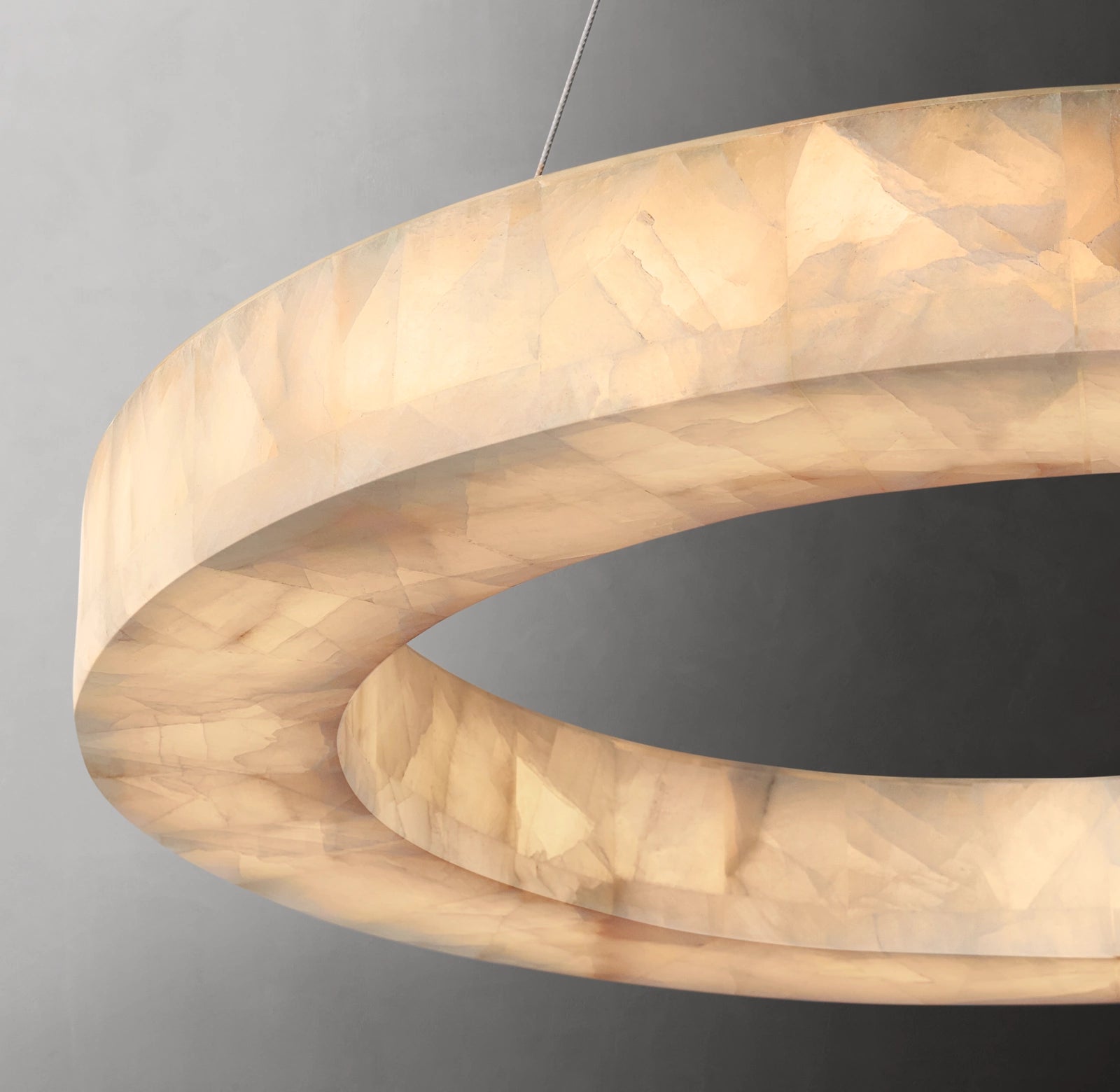 31 Inch Lueur Round Alabaster Chandelier - Rivage