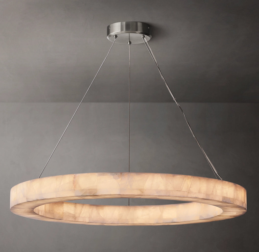 40 Inch Lueur Round Alabaster Chandelier - Rivage