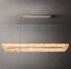 72 Inch Lueur Rectangular Alabaster Chandelier - Rivage