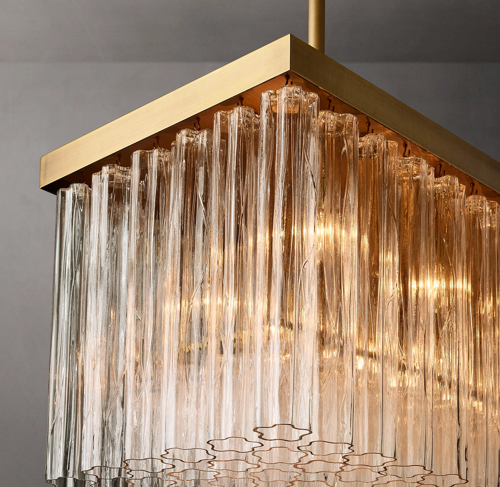 54 Inch Tronchi Glass Rectangular Chandelier - Cielo