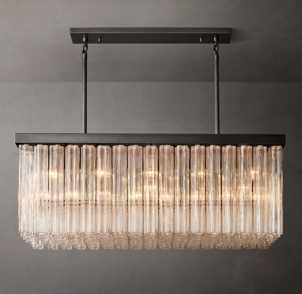 54 Inch Tronchi Glass Rectangular Chandelier - Cielo