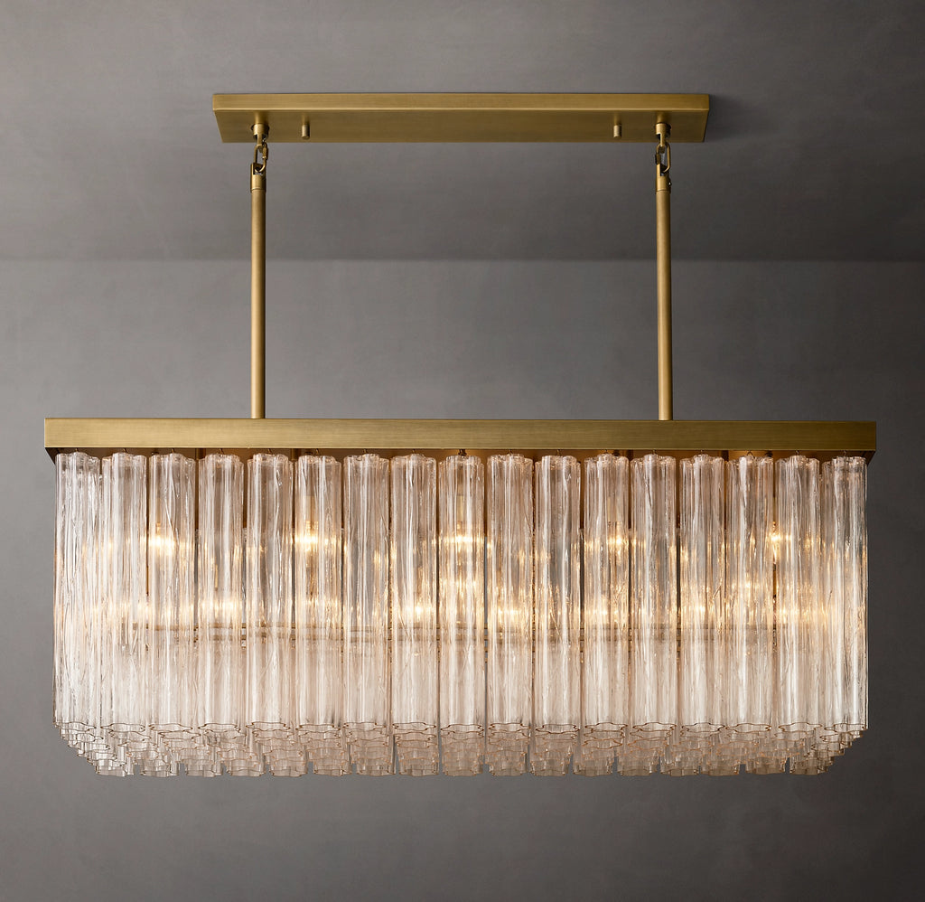 54 Inch Tronchi Glass Rectangular Chandelier - Cielo