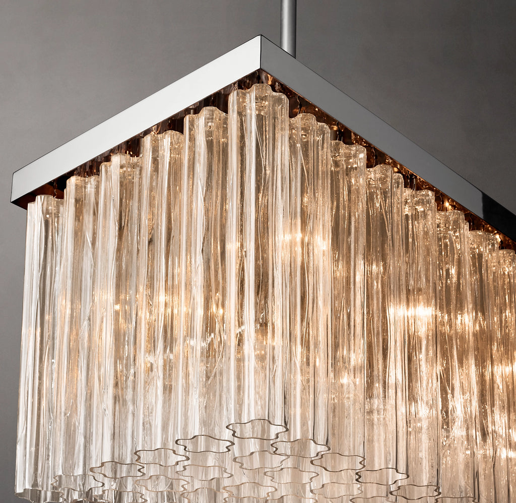 54 Inch Tronchi Glass Rectangular Chandelier - Cielo
