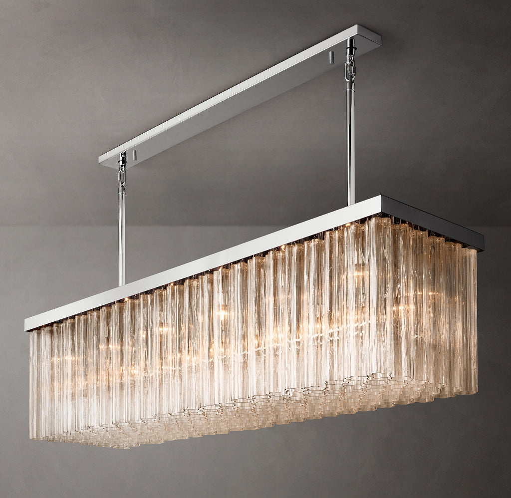 72 Inch Tronchi Glass Rectangular Chandelier - Cielo