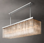 72 Inch Tronchi Glass Rectangular Chandelier - Cielo