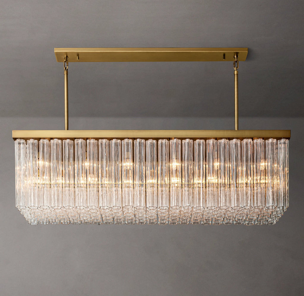 72 Inch Tronchi Glass Rectangular Chandelier - Cielo