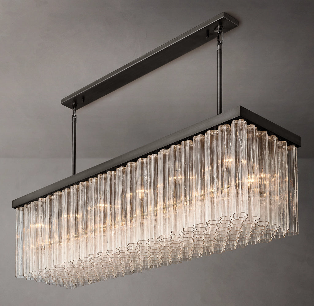 72 Inch Tronchi Glass Rectangular Chandelier - Cielo
