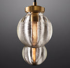 54 Inch Ribbed Glass Globe Rectangular Chandelier - Pearl