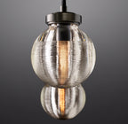 54 Inch Ribbed Glass Globe Rectangular Chandelier - Pearl