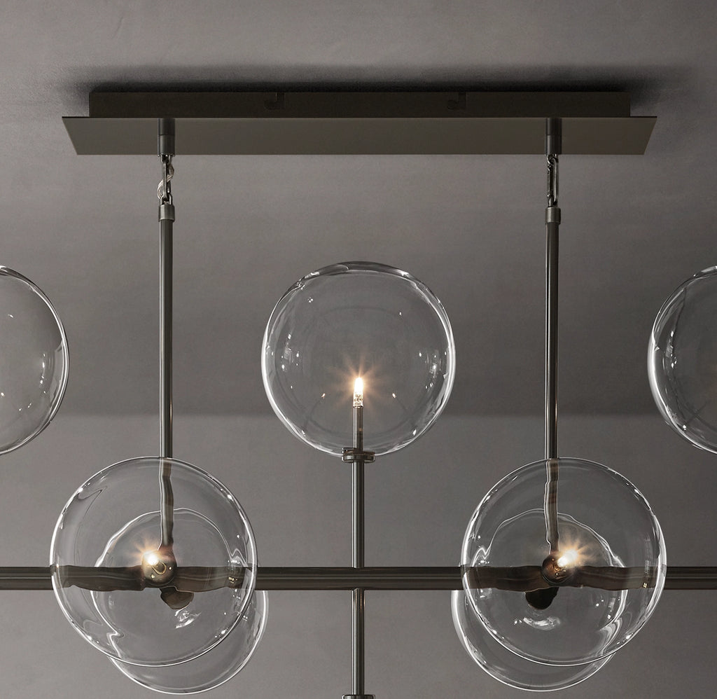 58 Inch Linear Sputnik Globe Glass Chandelier - Mobile
