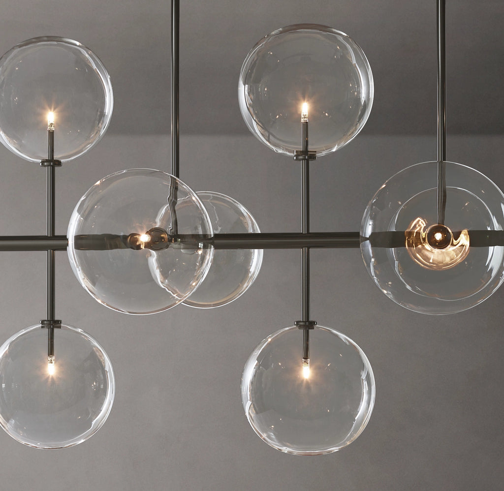 58 Inch Linear Sputnik Globe Glass Chandelier - Mobile