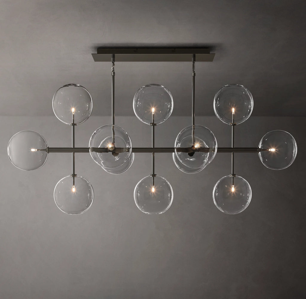 58 Inch Linear Sputnik Globe Glass Chandelier - Mobile