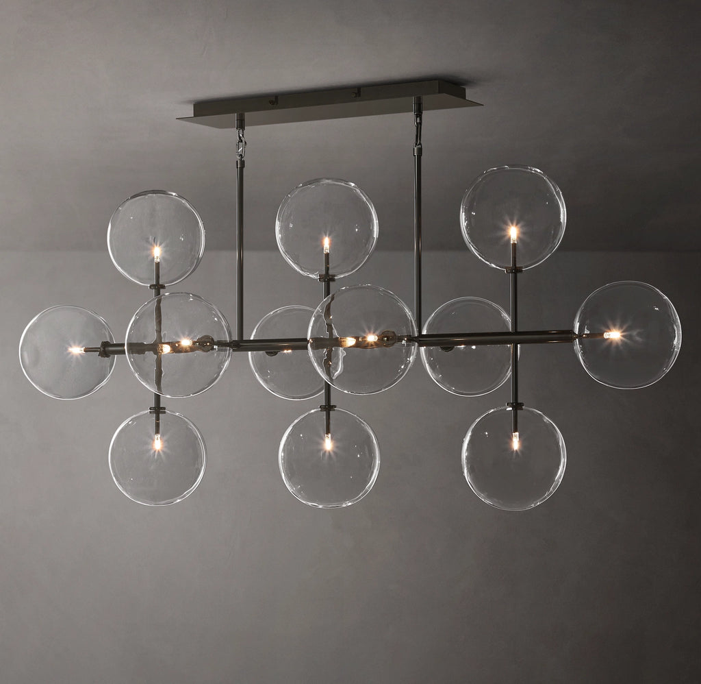 58 Inch Linear Sputnik Globe Glass Chandelier - Mobile