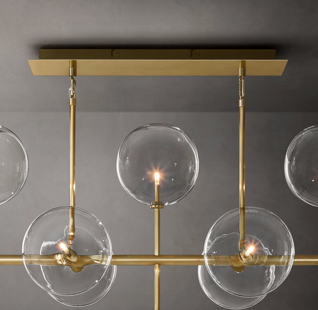 58 Inch Linear Sputnik Globe Glass Chandelier - Mobile