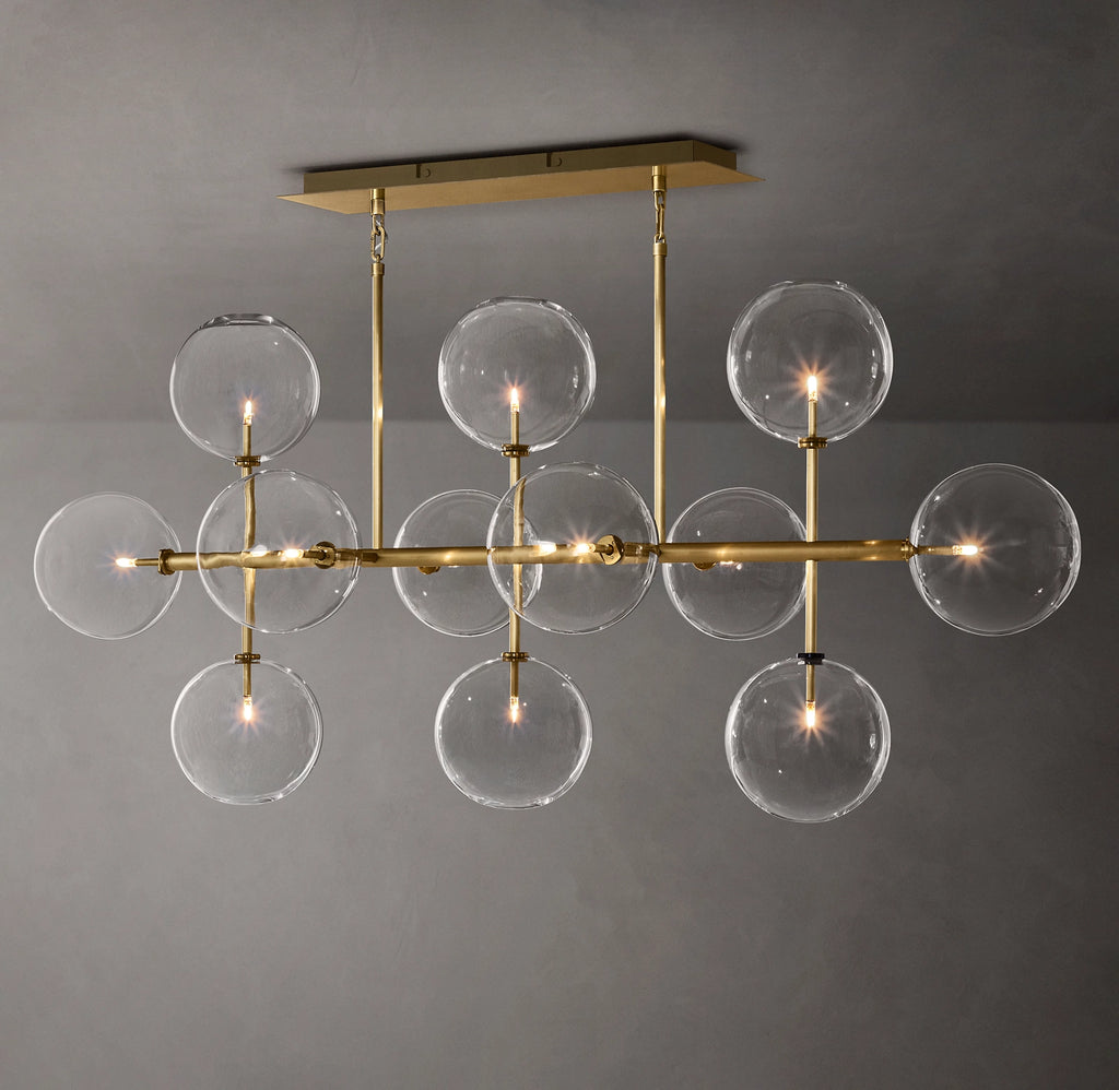 58 Inch Linear Sputnik Globe Glass Chandelier - Mobile