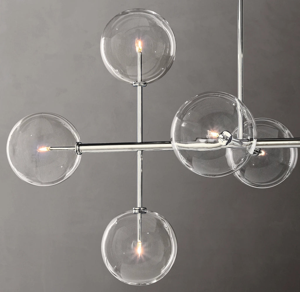 72 Inch Linear Sputnik Globe Glass Chandelier - Mobile