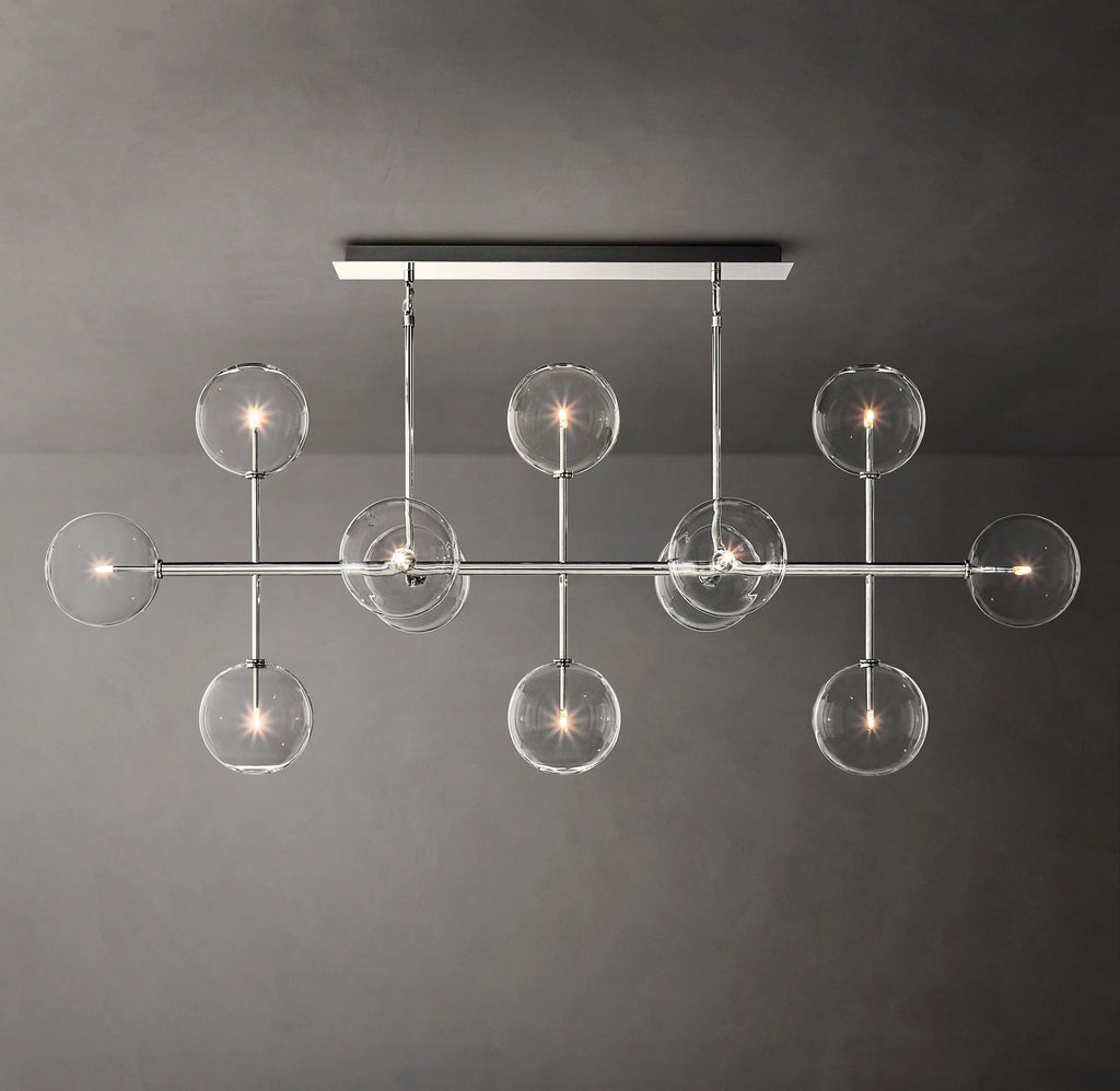 72 Inch Linear Sputnik Globe Glass Chandelier - Mobile