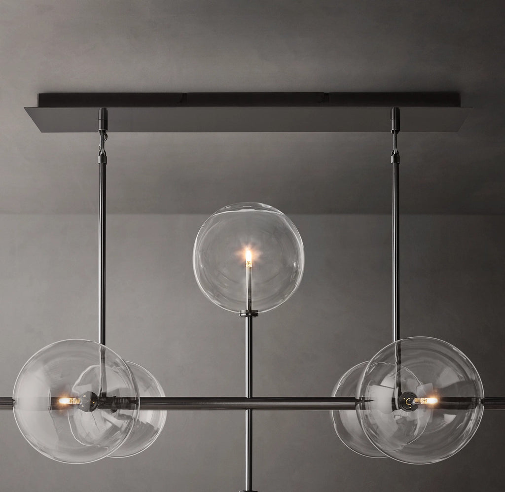 72 Inch Linear Sputnik Globe Glass Chandelier - Mobile