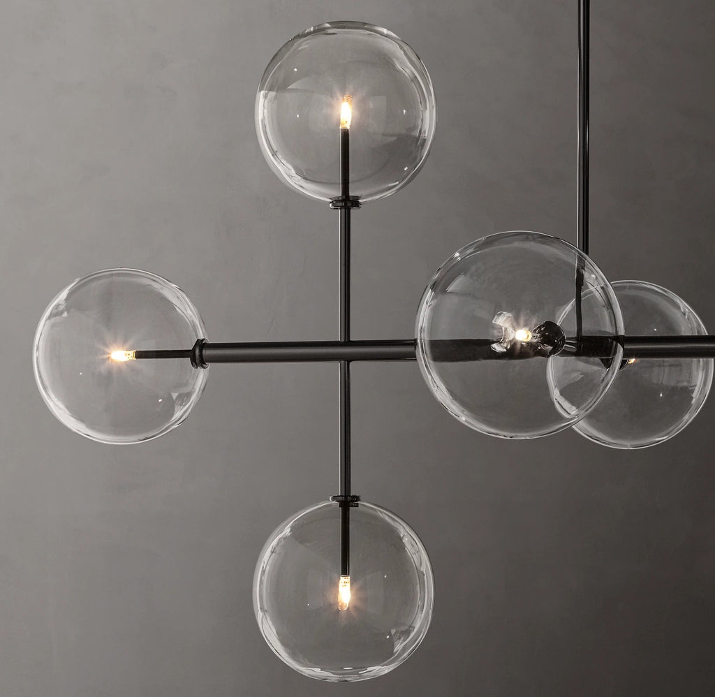 72 Inch Linear Sputnik Globe Glass Chandelier - Mobile