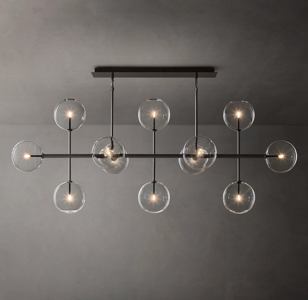 72 Inch Linear Sputnik Globe Glass Chandelier - Mobile