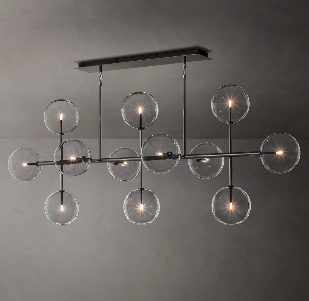72 Inch Linear Sputnik Globe Glass Chandelier - Mobile