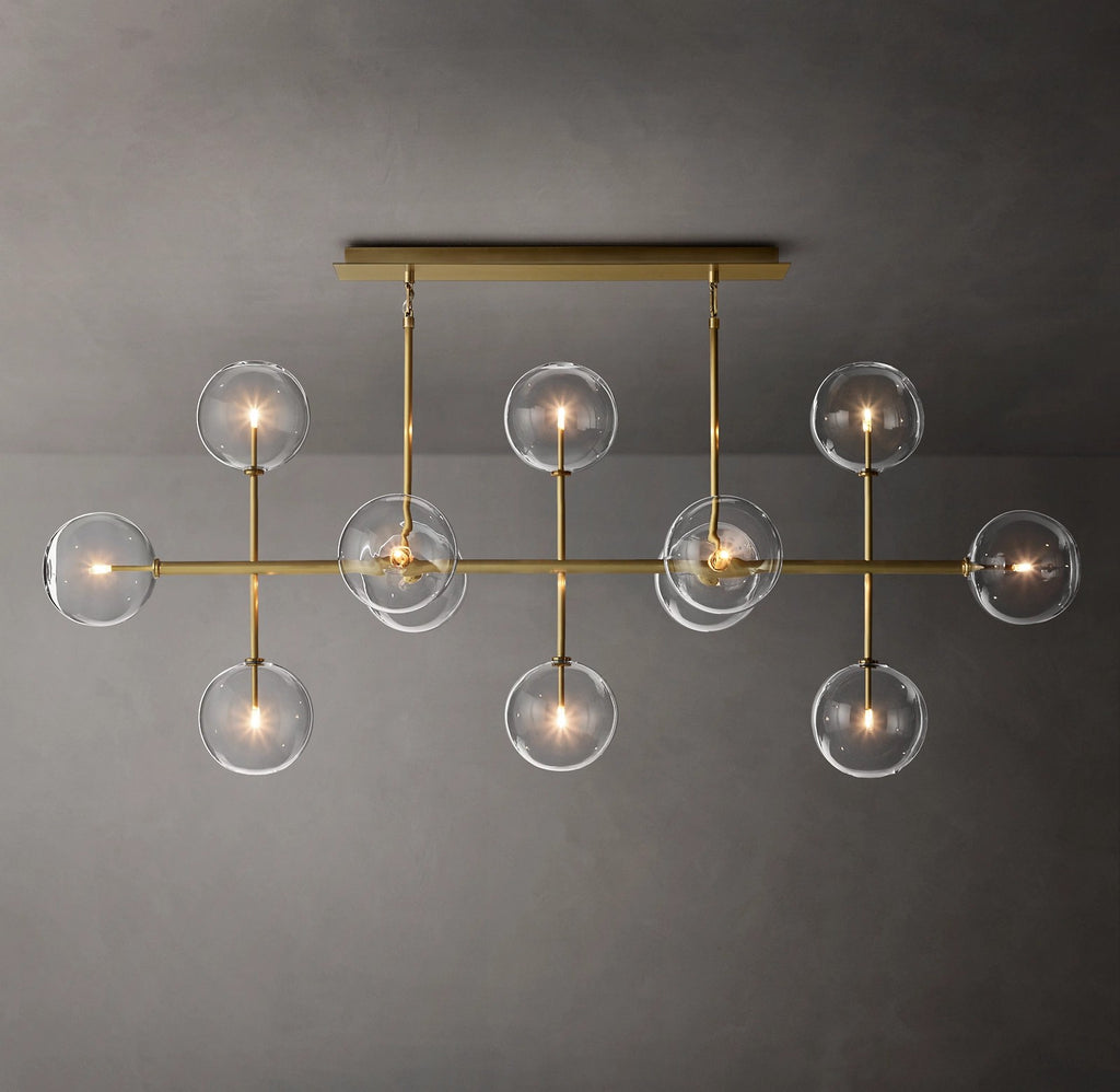 72 Inch Linear Sputnik Globe Glass Chandelier - Mobile