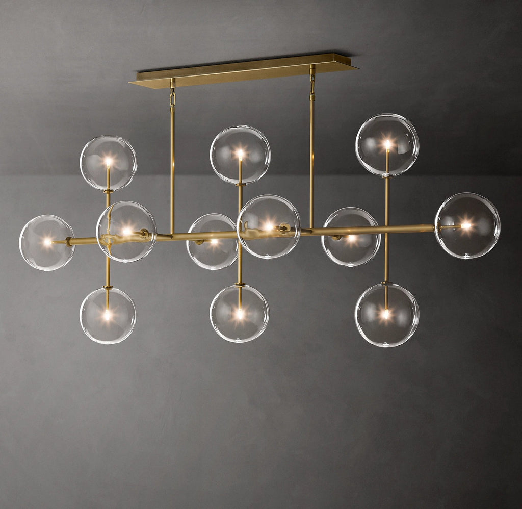 72 Inch Linear Sputnik Globe Glass Chandelier - Mobile