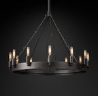 26 Inch Vintage Filament Tube Candle Round Chandelier - Camino