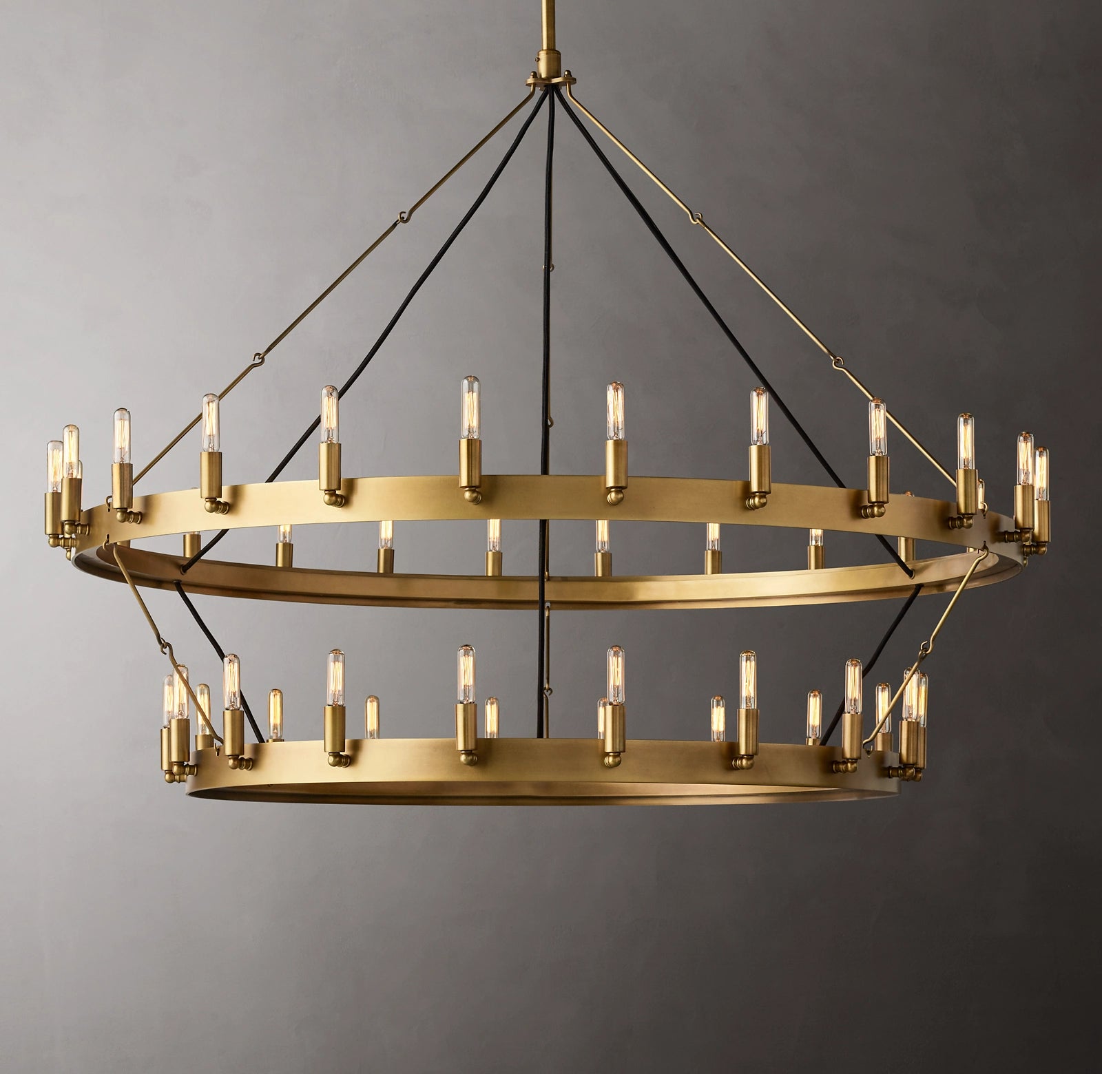 50 Inch Vintage Filament Tubular Candle Tiered Chandelier - Camino