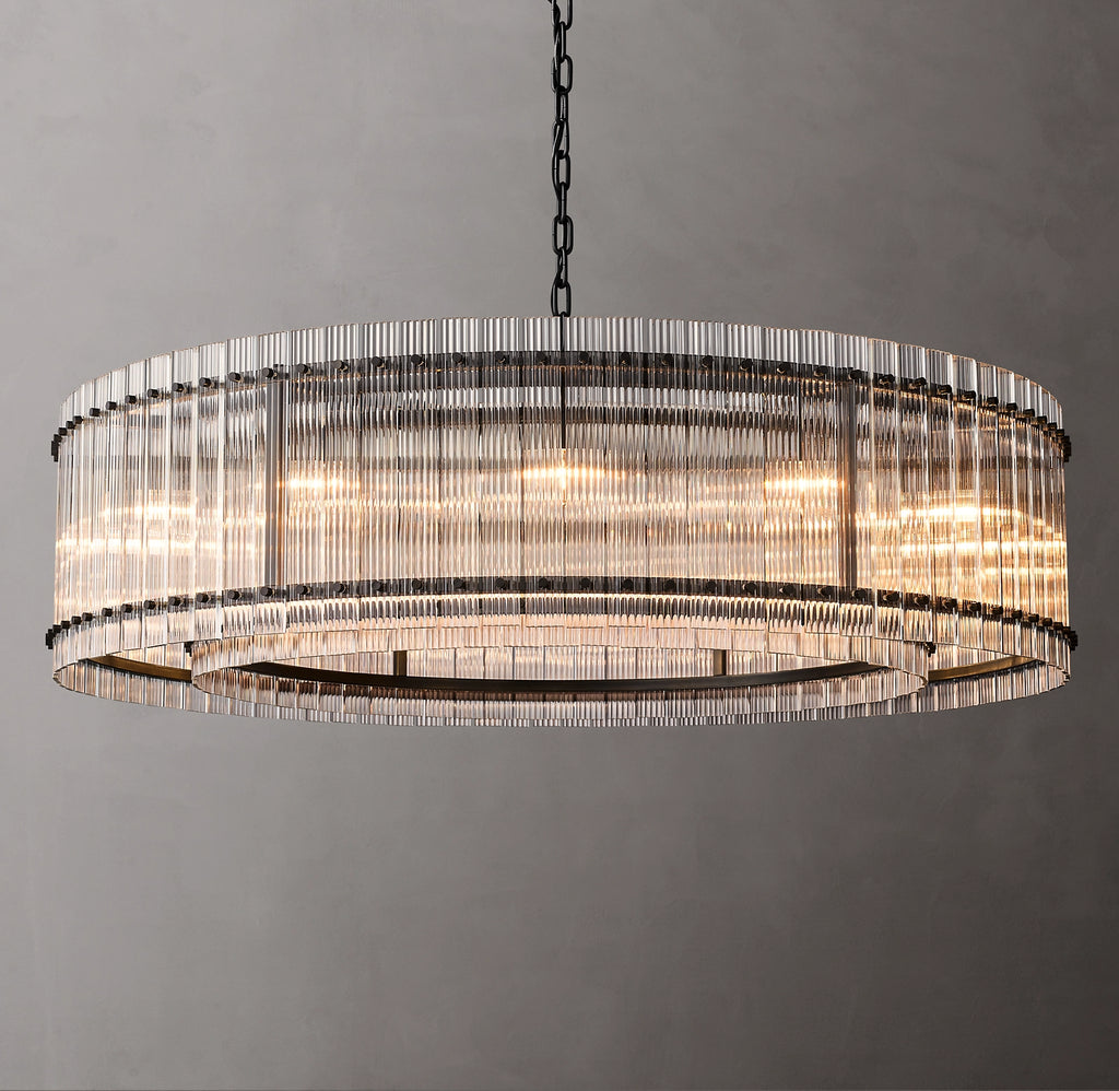 60 Inch Ribbed Glass Round Chandelier - San Marco