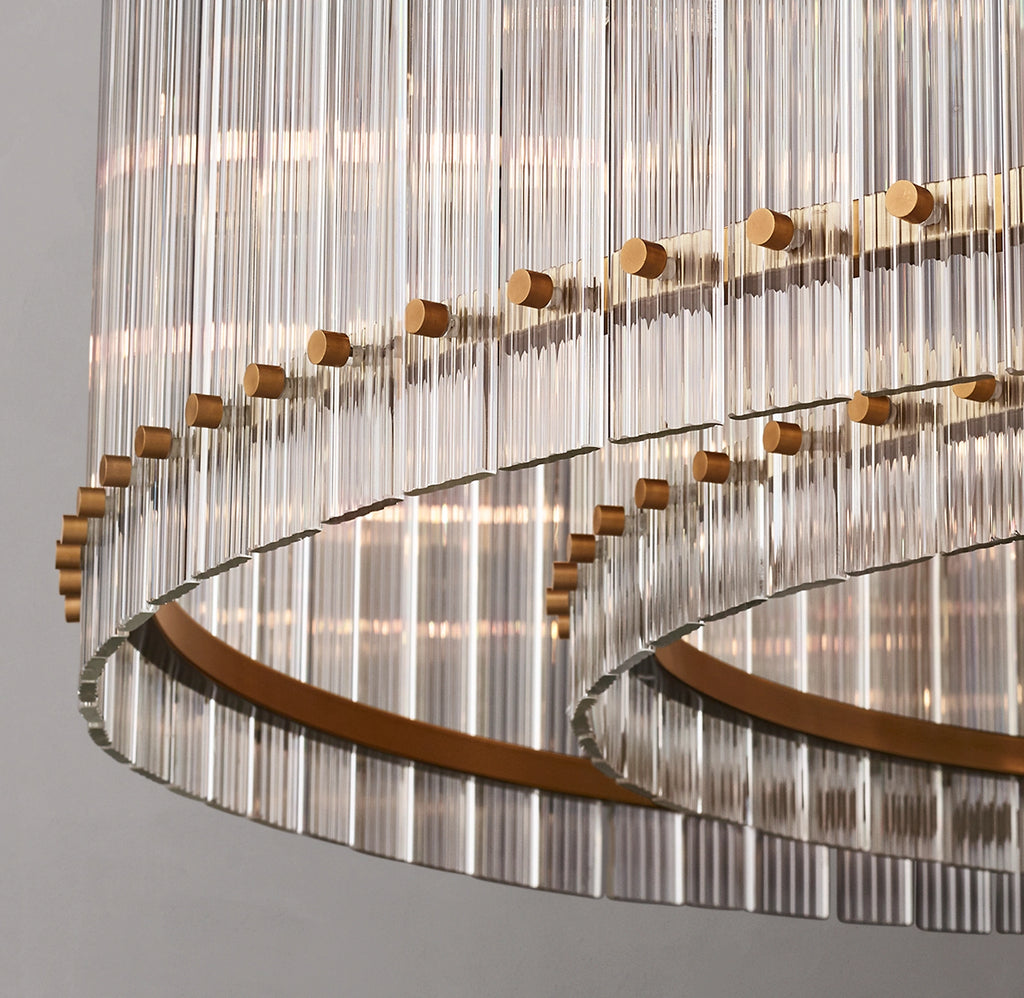 60 Inch Ribbed Glass Round Chandelier - San Marco