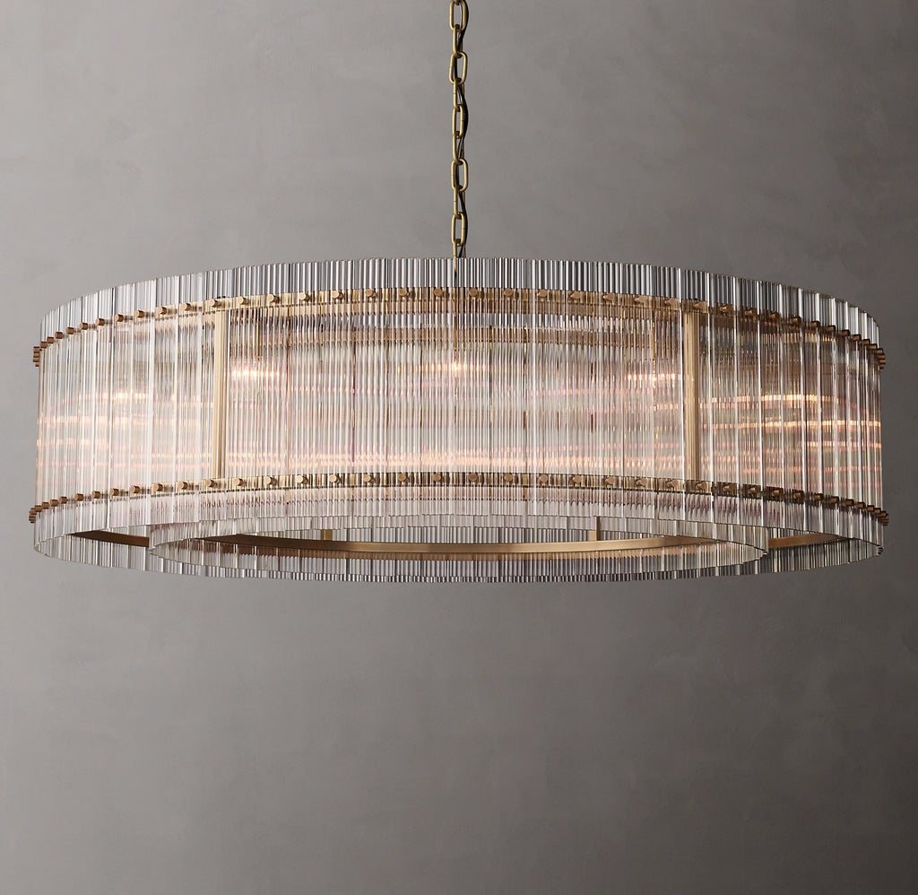 60 Inch Ribbed Glass Round Chandelier - San Marco