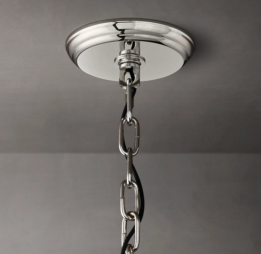 37 Inch Ribbed Glass Round Chandelier - San Marco