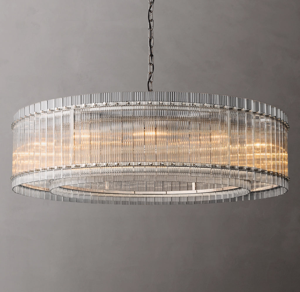 60 Inch Ribbed Glass Round Chandelier - San Marco