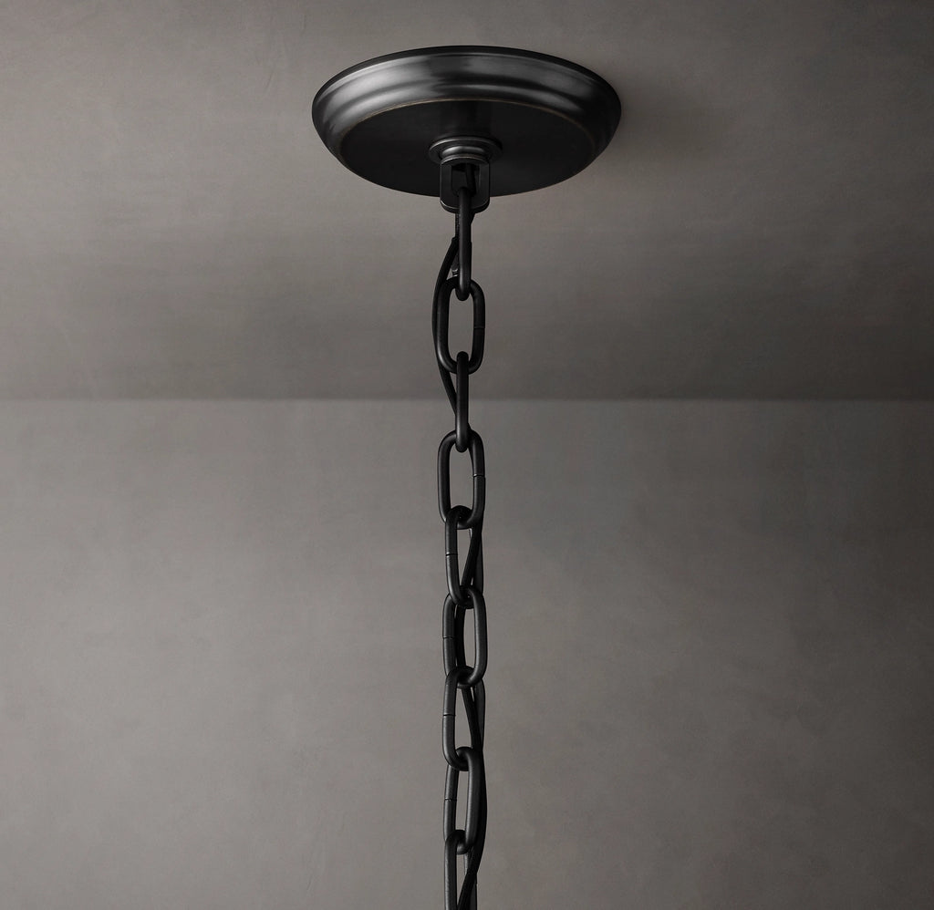 60 Inch Ribbed Glass Two-Tier Chandelier - San Marco