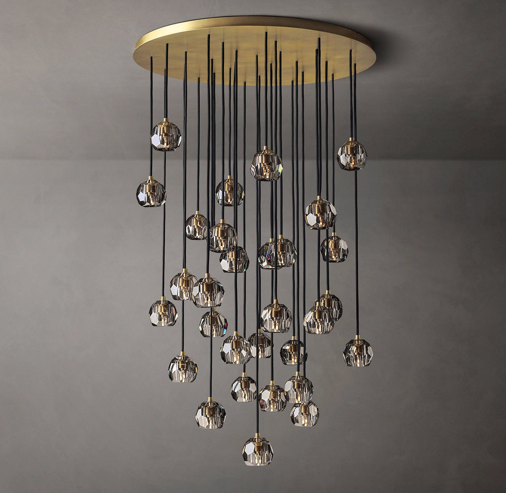 40 Inch Smoked Crystal Cluster Chandelier – Boule