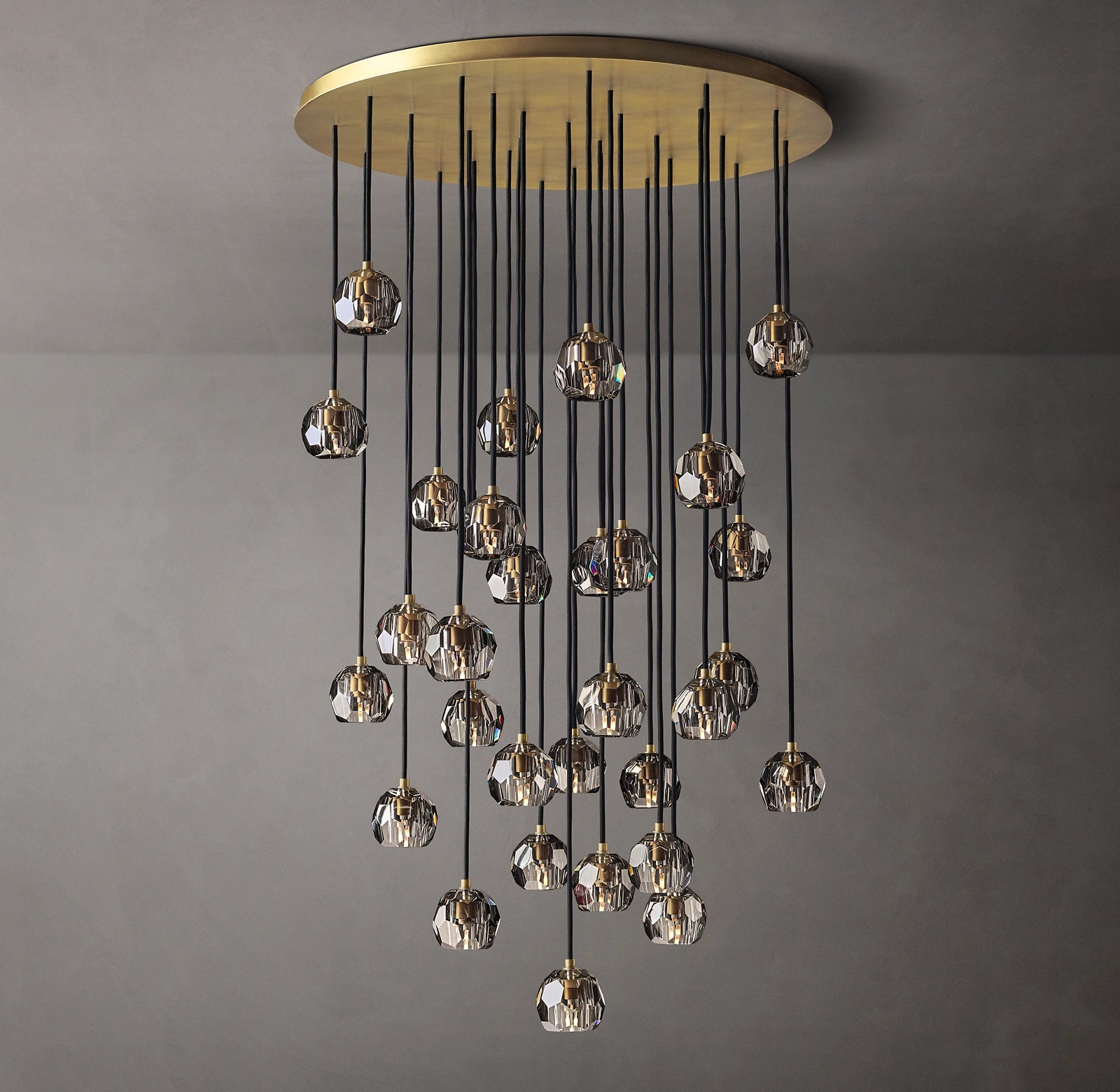 40 Inch Smoked Crystal Cluster Chandelier – Boule