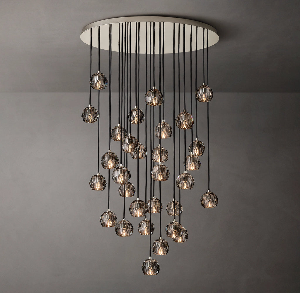 40 Inch Smoked Crystal Cluster Chandelier – Boule