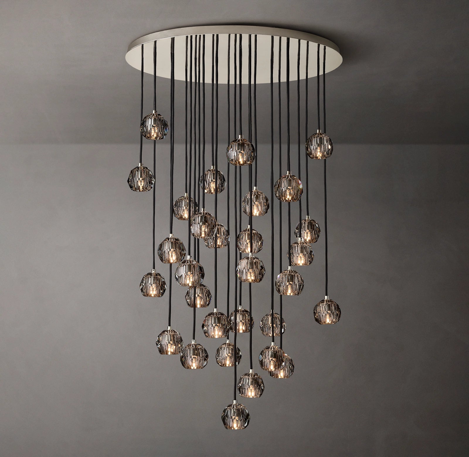 40 Inch Smoked Crystal Cluster Chandelier – Boule