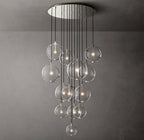 44 Inch Blown Glass Globe Cluster Chandelier - Mobile