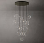 44 Inch Blown Glass Globe Cluster Chandelier - Mobile