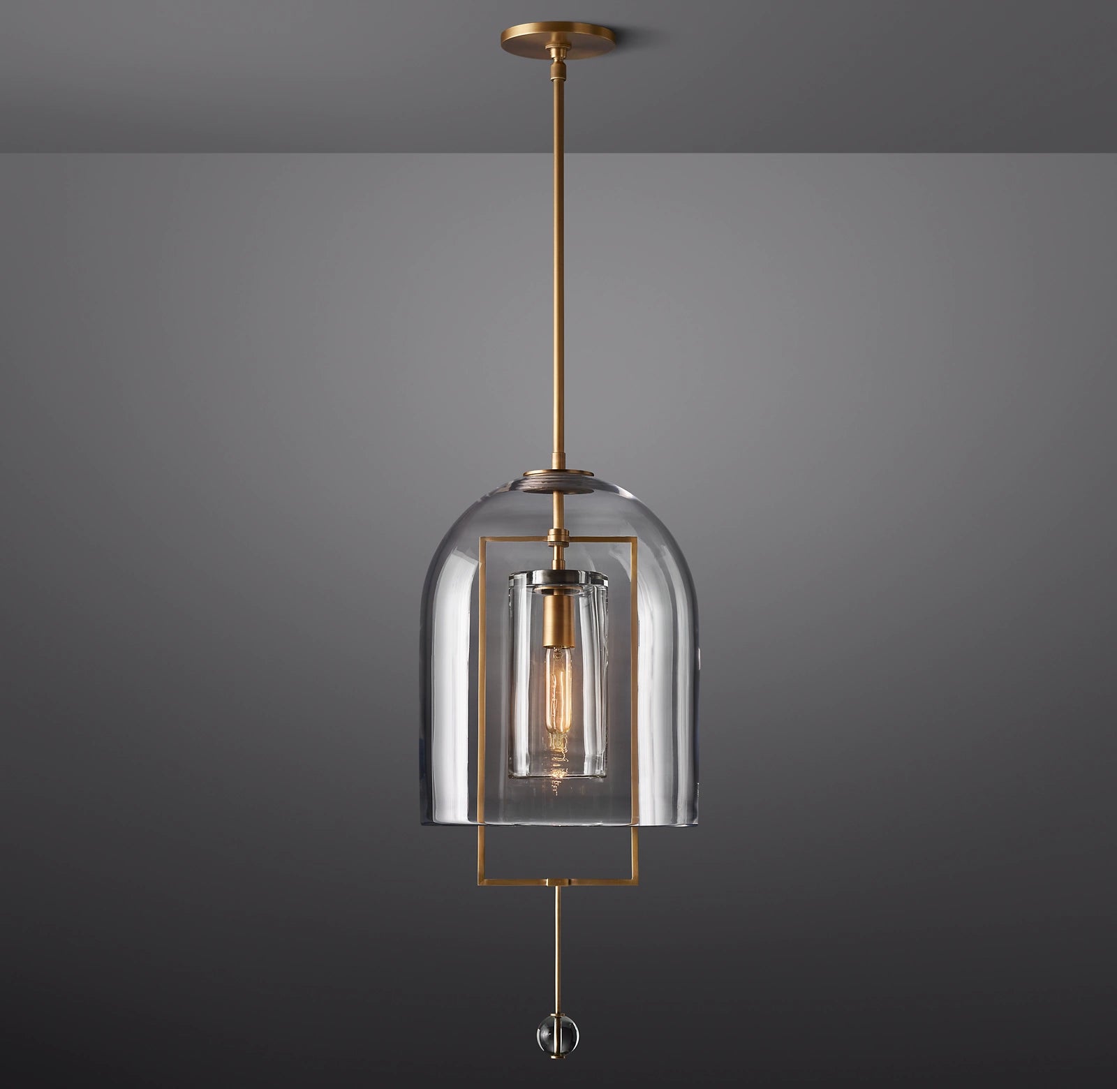 13 Inch Bell Glass Pendant Light - Fulcrum