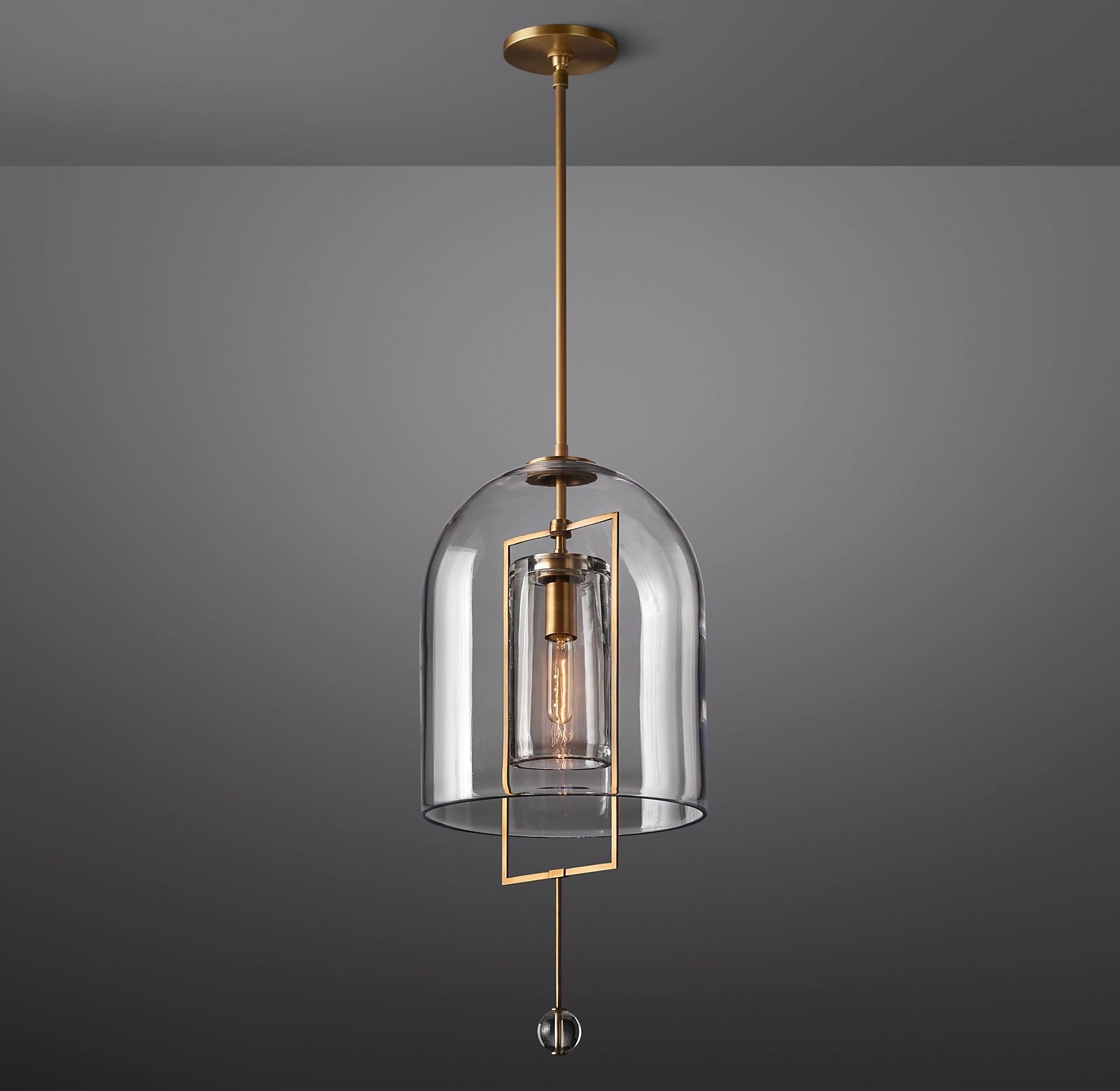 13 Inch Bell Glass Pendant Light - Fulcrum