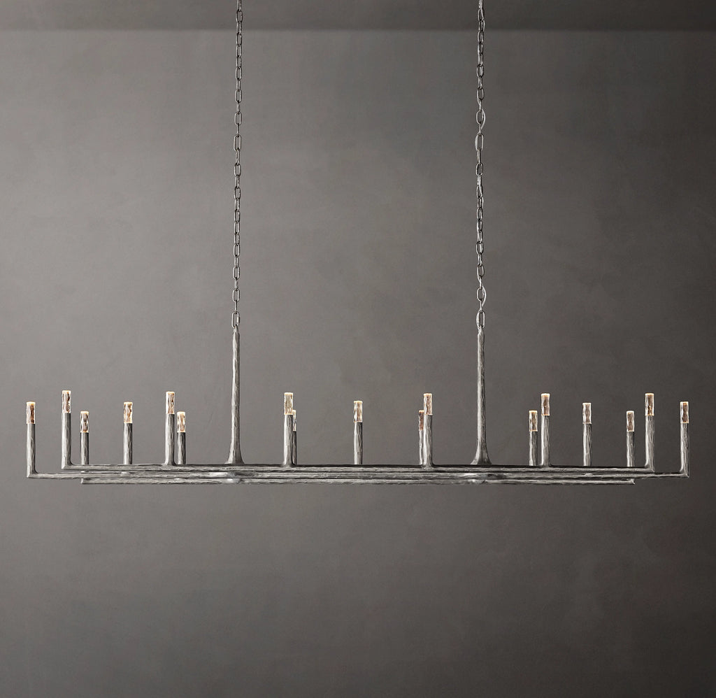 96 Inch Forged Candlestick Linear Chandelier - Thaddeus