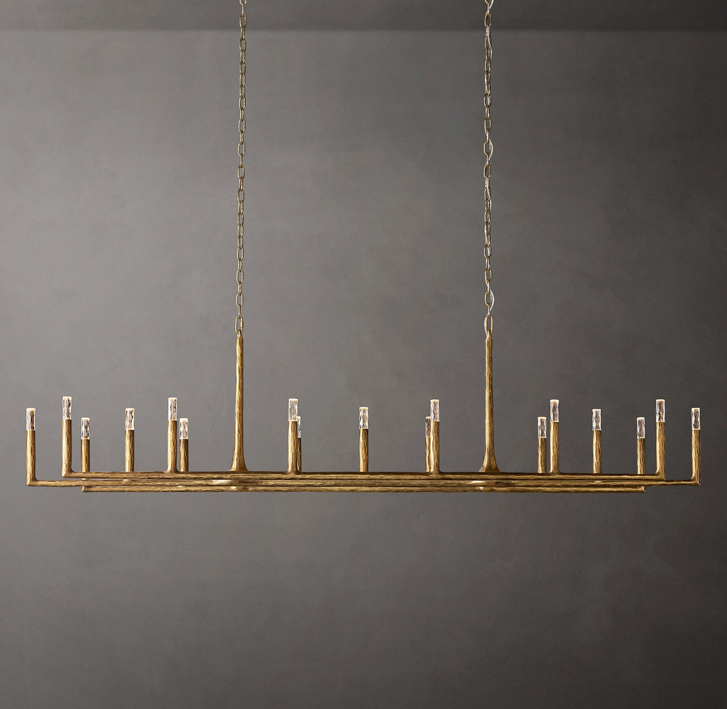 96 Inch Forged Candlestick Linear Chandelier - Thaddeus