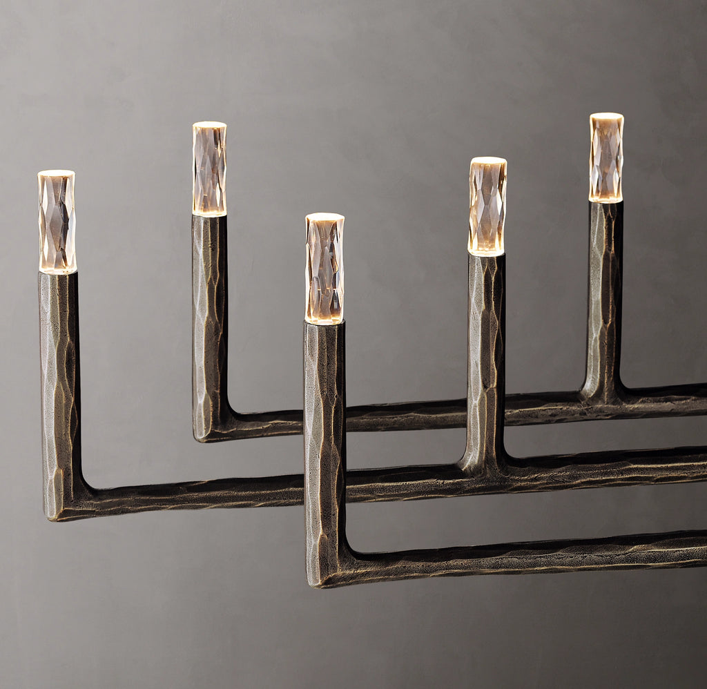 96 Inch Forged Candlestick Linear Chandelier - Thaddeus