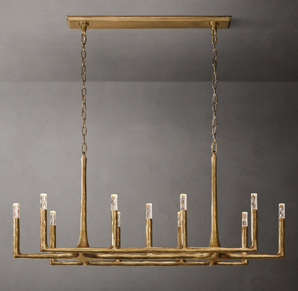 54 Inch Forged Candlestick Linear Chandelier - Thaddeus