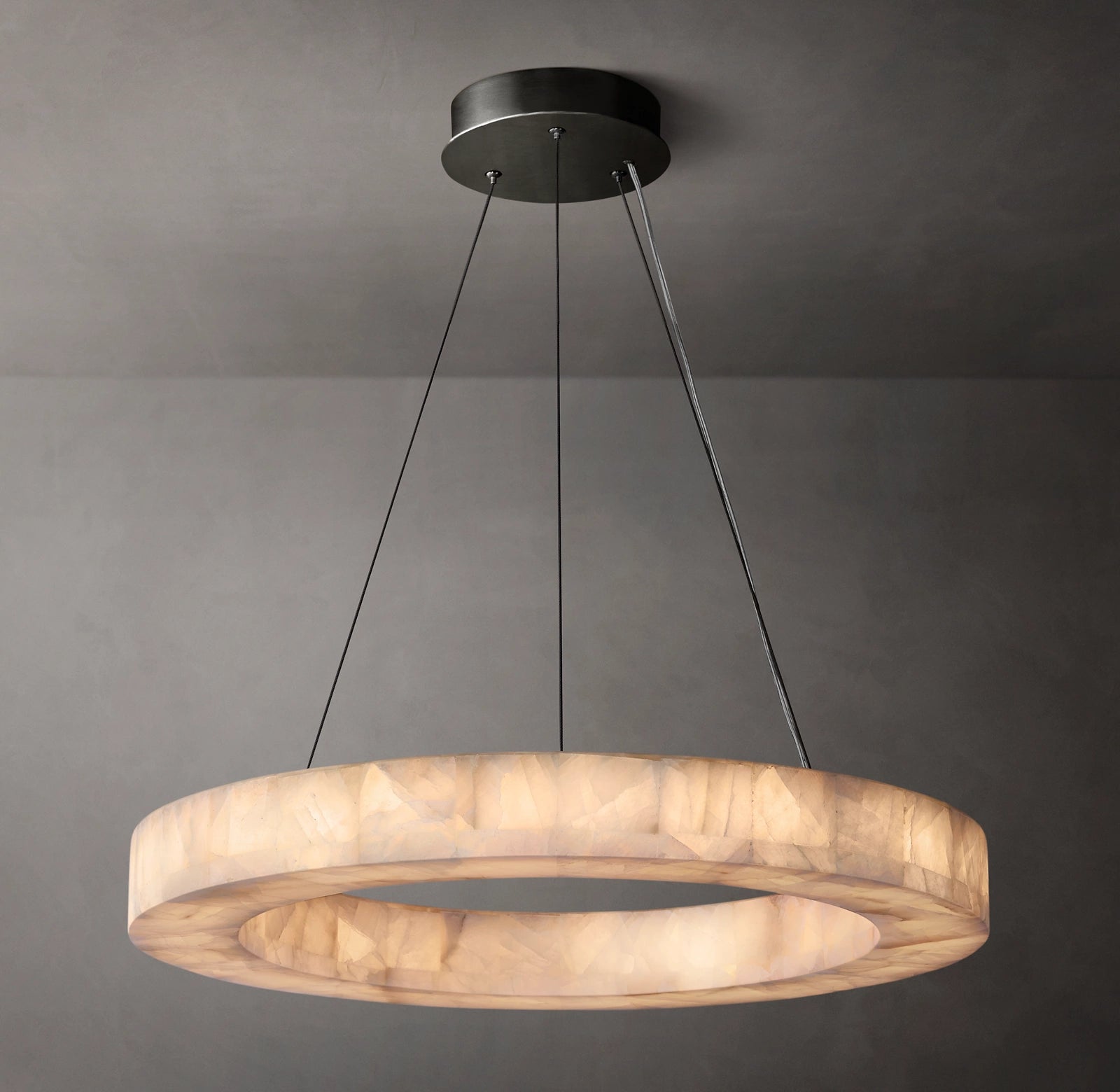 31 Inch Lueur Round Alabaster Chandelier - Rivage