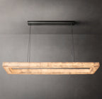 72 Inch Lueur Rectangular Alabaster Chandelier - Rivage