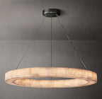 40 Inch Lueur Round Alabaster Chandelier - Rivage